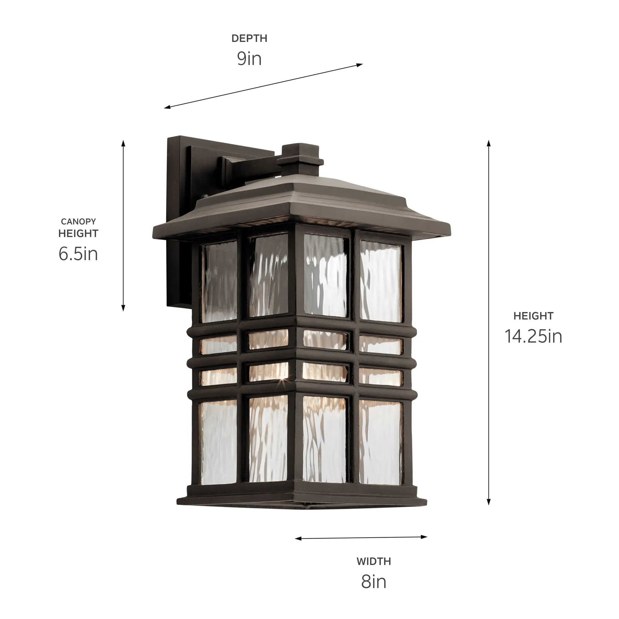 Beacon Square 14.25" Outdoor Wall Light in Olde Bronze