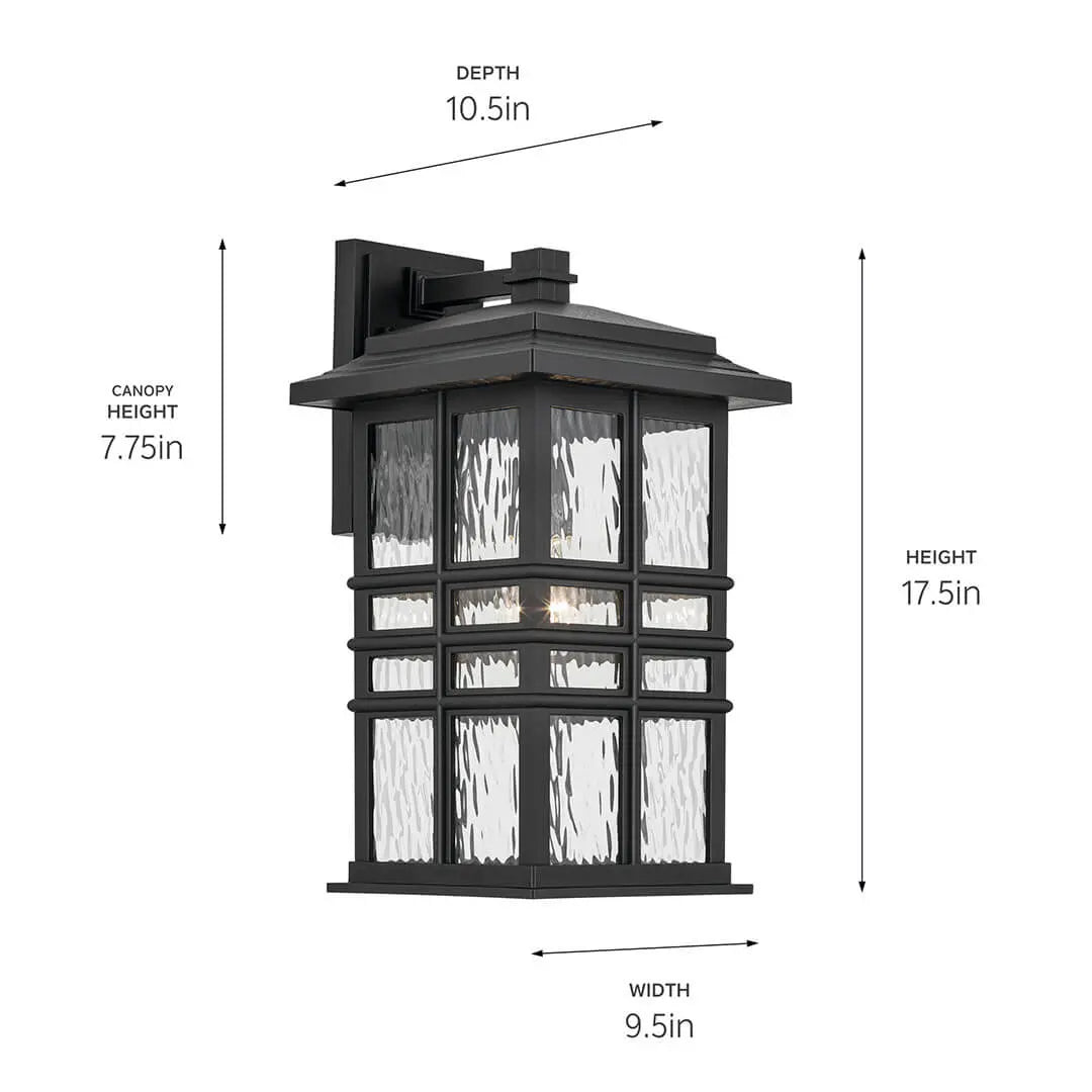 Beacon Square 17.5" Outdoor Wall Light in Black