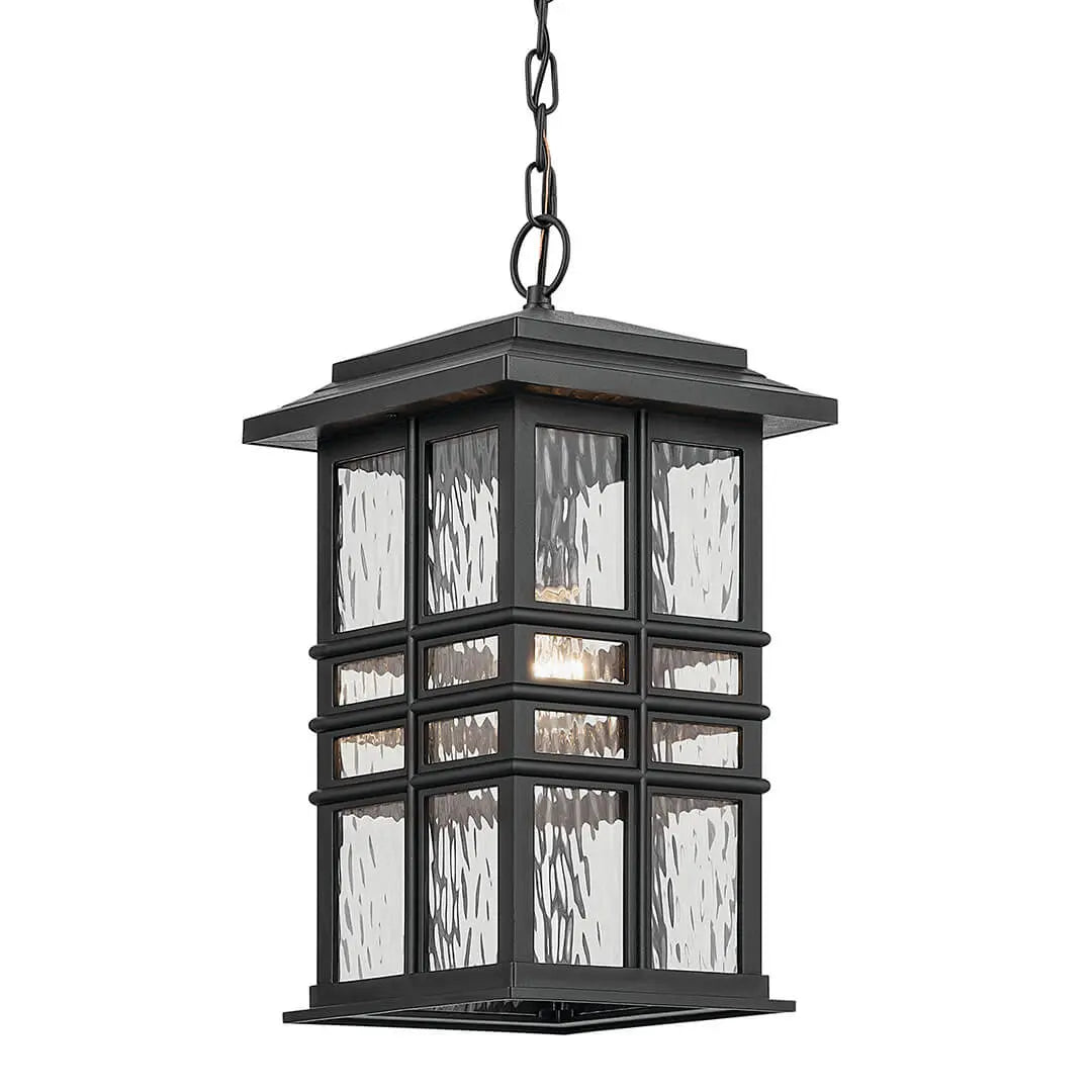 Beacon 9.5" Square Outdoor Hanging Light - Textured Black