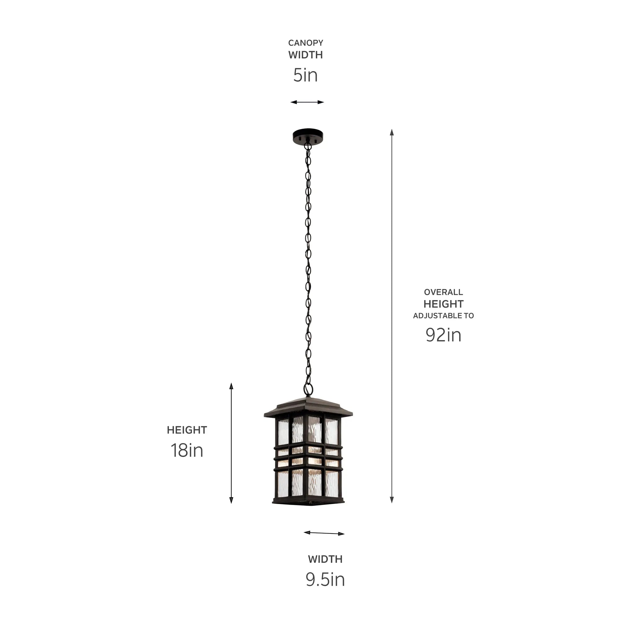 Beacon 9.5" Square Outdoor Hanging Light - Olde Bronze
