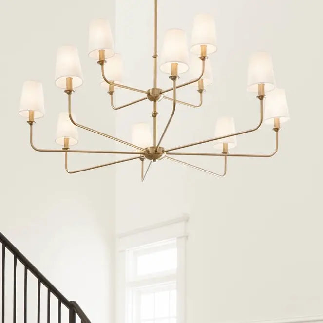 Pallas 12-Light Chandelier - Brushed Natural Brass