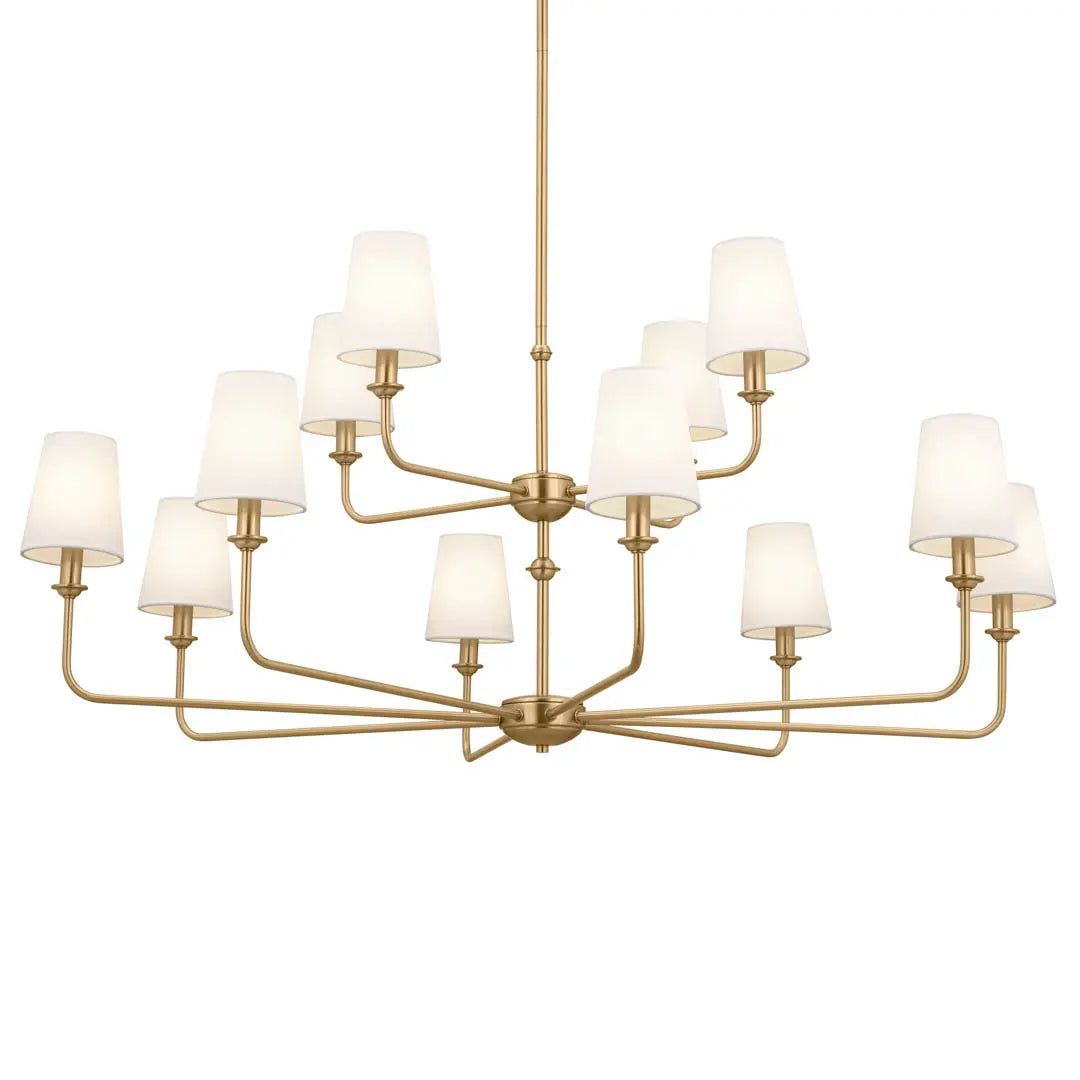 Pallas 12-Light Chandelier - Brushed Natural Brass