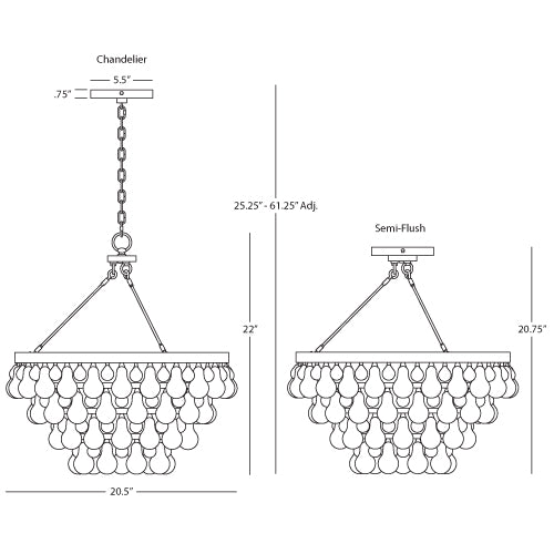 Robert Abbey Bling Chandelier 4 Light