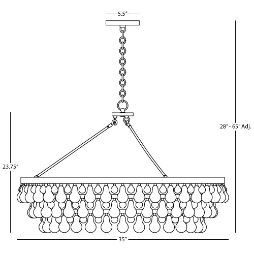 Robert Abbey Bling Chandelier 6 Light