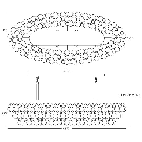 Robert Abbey Bling Chandelier 8 Light