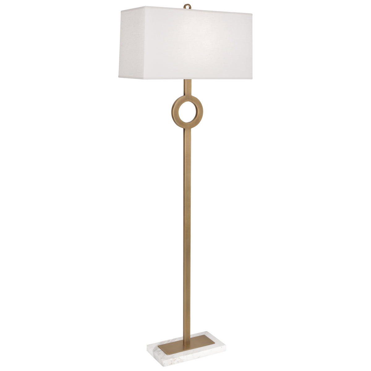 Robert Abbey Oculus Floor Lamp Warm Brass Finish W/ White Marble Base