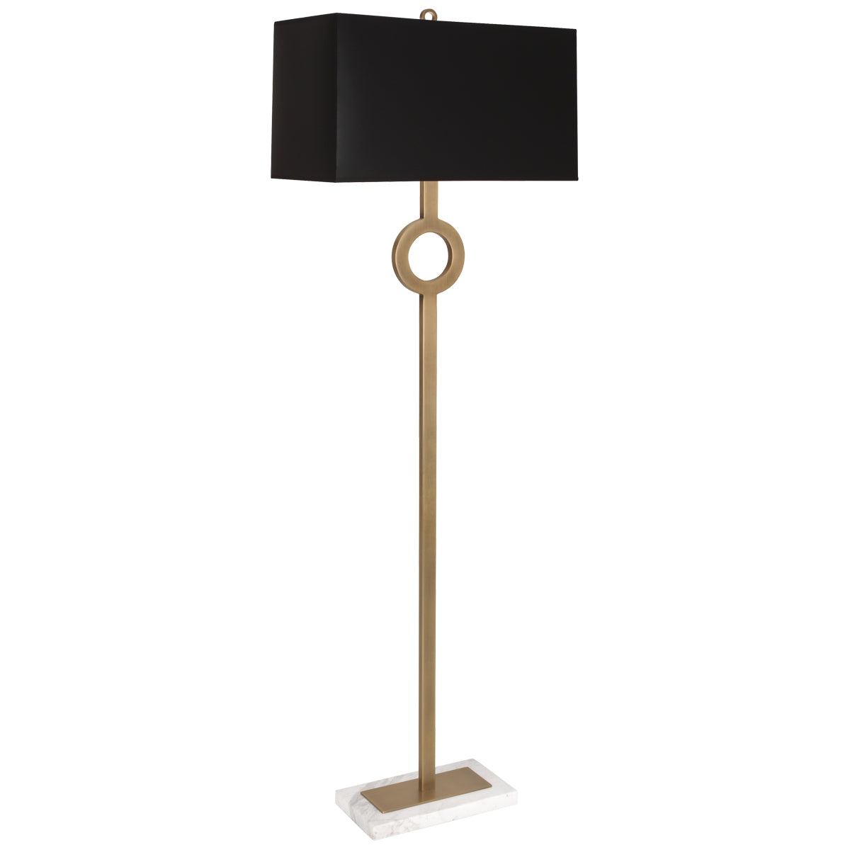 Robert Abbey Oculus Floor Lamp Warm Brass Finish W/ White Marble Base