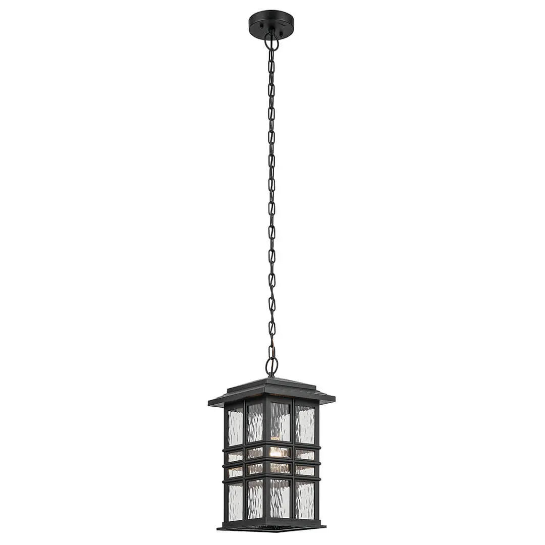 Beacon 9.5" Square Outdoor Hanging Light - Textured Black