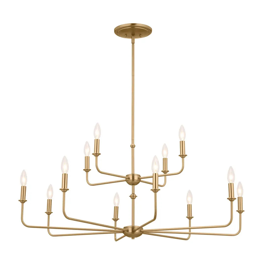 Pallas 12-Light Chandelier - Brushed Natural Brass