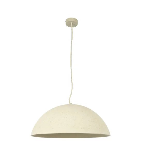 Fjord 1 Light Large Dome Pendant in Stone Concrete